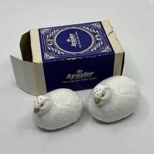 Aynsley Hand Painted Fine Bone China Salt And Pepper Shakers‎ Birds Quail Doves